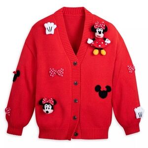NEW Disneyland Minnie Mouse Christmas Holiday Cardigan Sweater